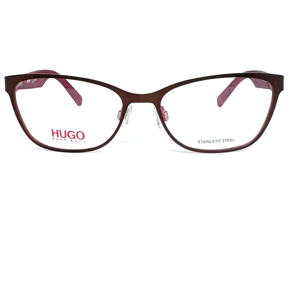 HUGO BOSS HG 0210 Stainless Steel Eyeglasses Frames - Brown Pink‎ H15601